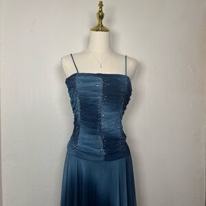 vintage new ruby california 2000s blue mermaid y2k prom dress sparkle fairy chic